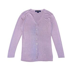 Brooks Brothers Silk Cardigan Sweater Women’s Small Mauve Purple